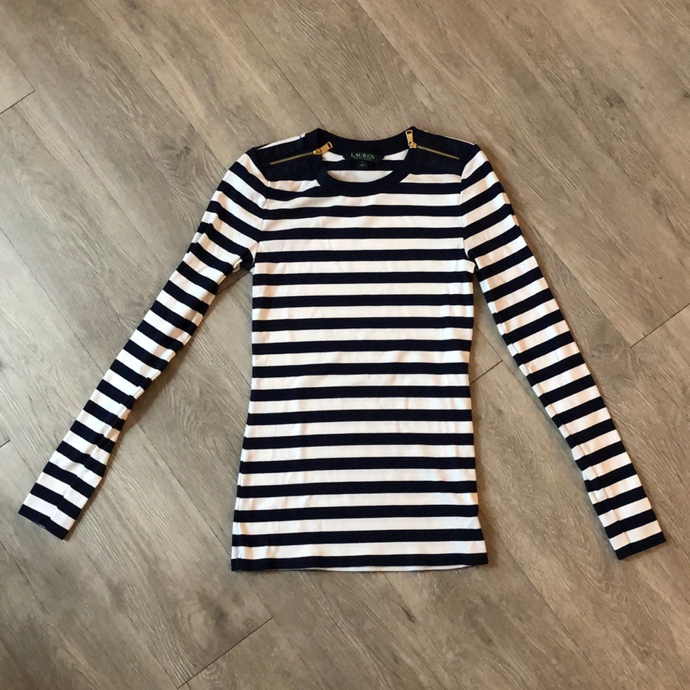 Ralph Lauren Navy Striped Top